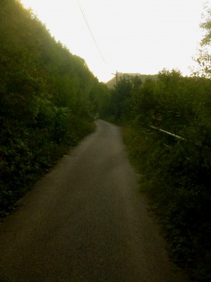 Narrow street leading northwest from Goat's Bridge, toward Hrid
