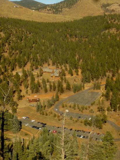 Parking lot in Pine Valley, from Park View Trail