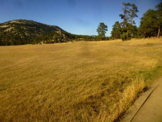 Bluebird Meadow Trail in October, with views of Elephant Butte (8,405')