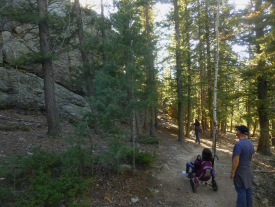 The backside of the rock formation visible from Bluebird Meadow