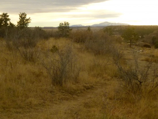 Pikes Peak from the Lake Gulch Trail in Castlewood Canyon State Park