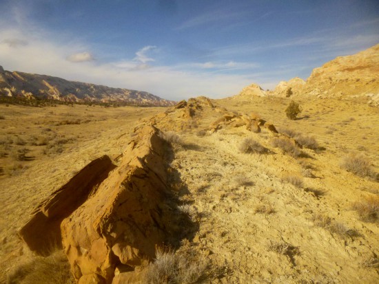 Ferron and Tununk shale ridges, north side of Little Lake Mead, Capitol Reef National Park