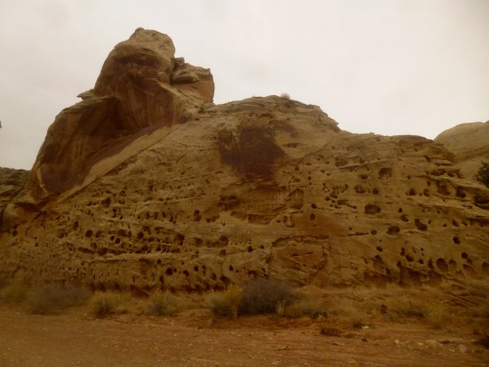 Solution cavities in the Navajo sandstone, near Highway 24 on the Grand Wash route