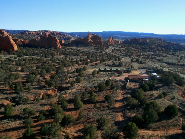 View of the basin and collection of spires from the overlook, Angel's Palace Trail