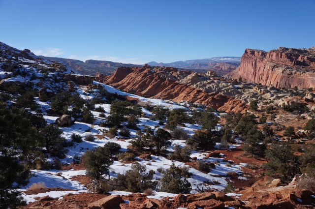 First glimpse of Cohab Canyon from the Frying Pan Trail, Capitol Reef National Park