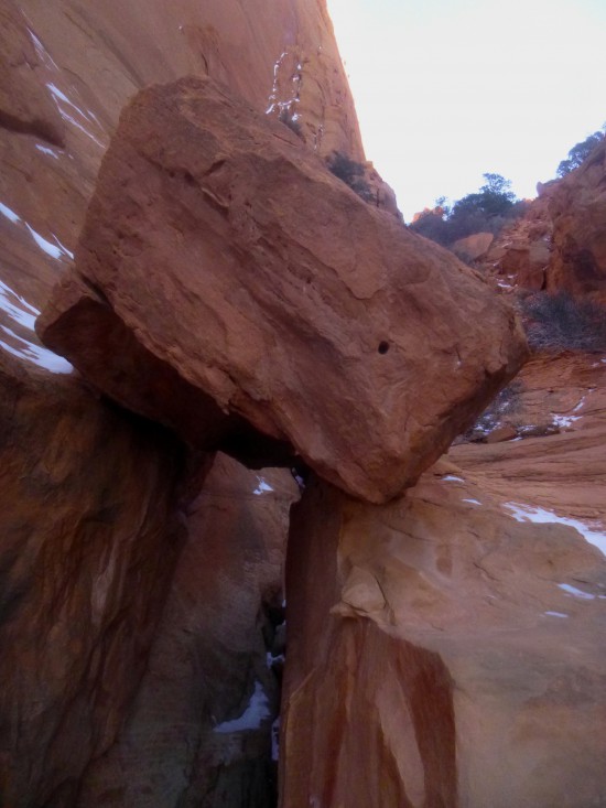 Chockstone on the approach route
