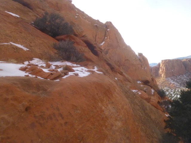 Arch - keep right here and descend until reaching a bend hemmed by a wire fence