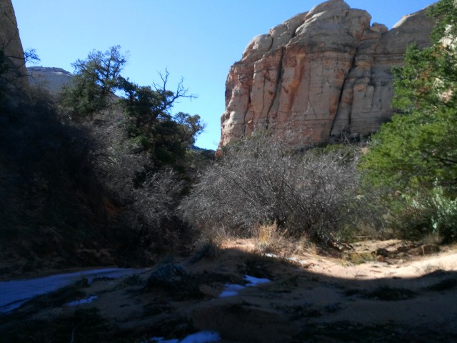 Wide-open canyon just beyond the slot