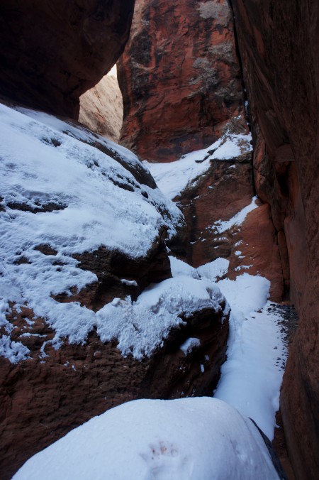 Dryfall in East Fork of Red Canyon, at which I turned around - not safe to head down here without ropes