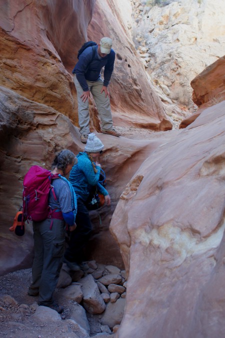 6-foot pouroff in Bell Canyon, San Rafael Swell