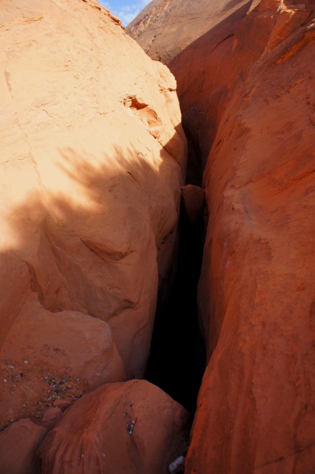 Chockstones at the start of the lower slot