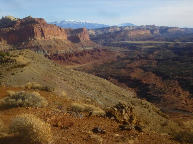 View east of the Waterpocket Fold and Henry Mountains