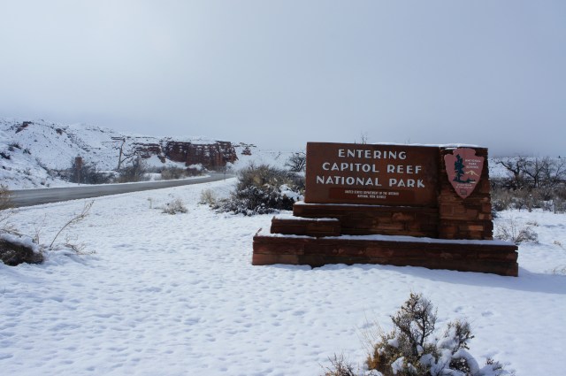 East boundary, Capitol Reef National Park, after a small snowstorm