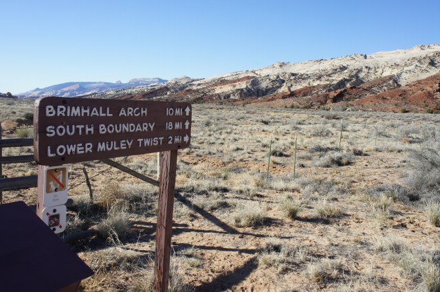 Route distances from the trailhead at the Post Corral