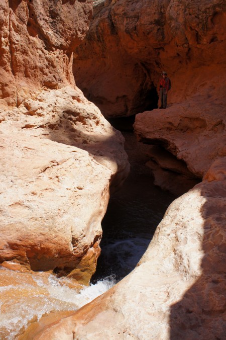 Atop the first waterfall (bypass on the right), Sulphur Creek, Capitol Reef National Park