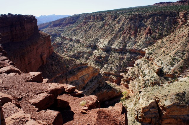 View down Sulphur Creek Canyon from Goosenecks Overlook, Capitol Reef National Park