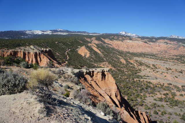 View west over Upper Cathedral Valley to Thousand Lake Mountain and the Fishlake Mountains