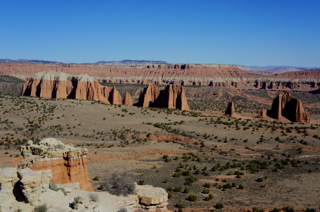 View of the Cathedrals from Cathedral Valley Overlook, Capitol Reef National Park