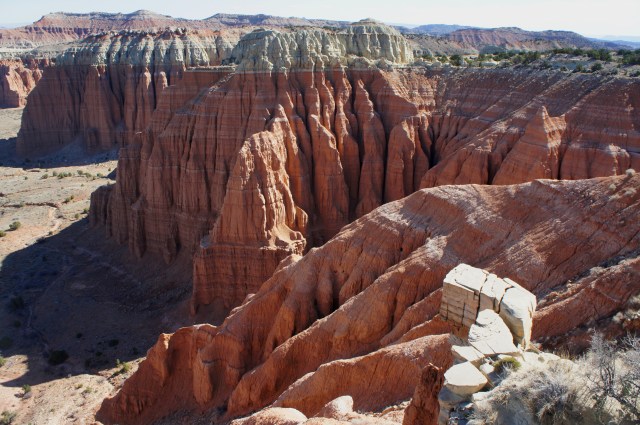 Fluted cliffs of the Hartnet from Cathedral Valley Overlook