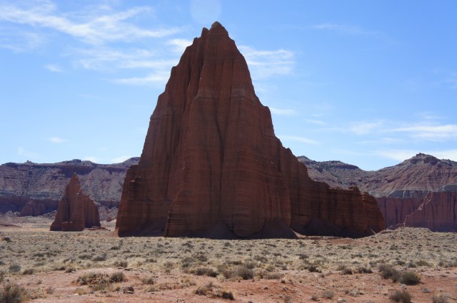 Temple of the Sun (right) and Temple of the Moon (left), Capitol Reef National Park