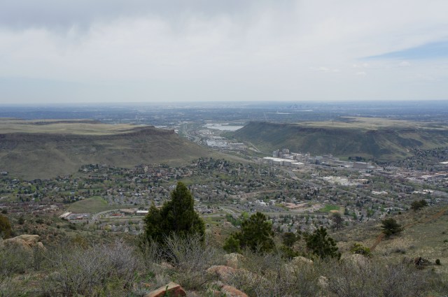 View of Golden and Denver from near the summit of Mount Galbraith