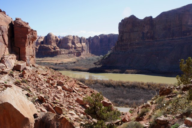 View from near the dinosaur tracks