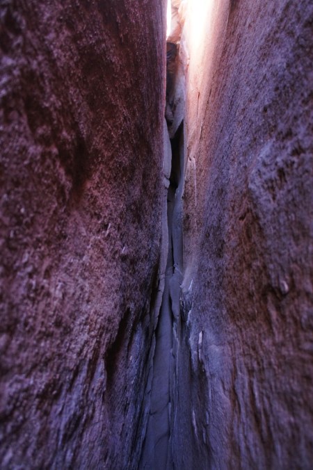 Looking into one of the deep, dark cracks