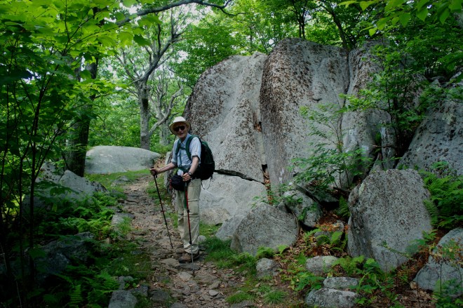 Ascending The Pinnacle, amid blocks of granite