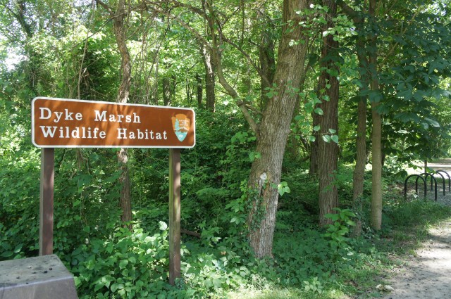 Start of the Haul Road Trail at Dyke Marsh Wildlife Preserve