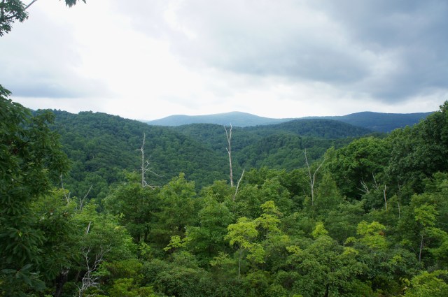 View northwest from a rock outcrop along the White Rocks Trail