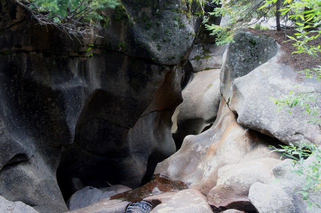 Terraced drop into ice caves