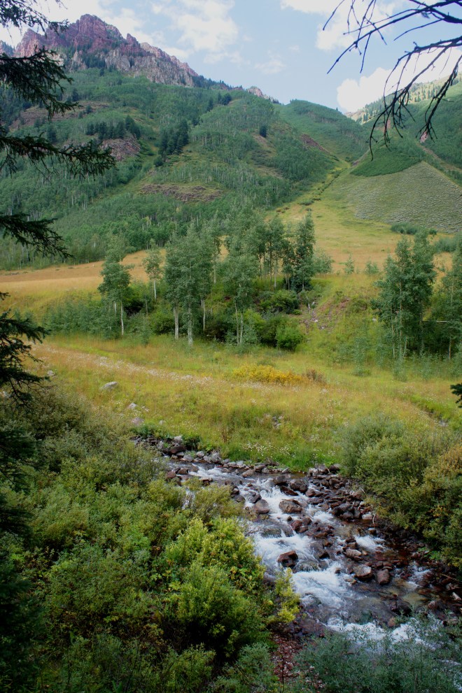 Maroon Creek and open meadow along Maroon Creek Trail