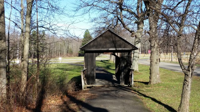 Small covered bridge at Evangola State Park