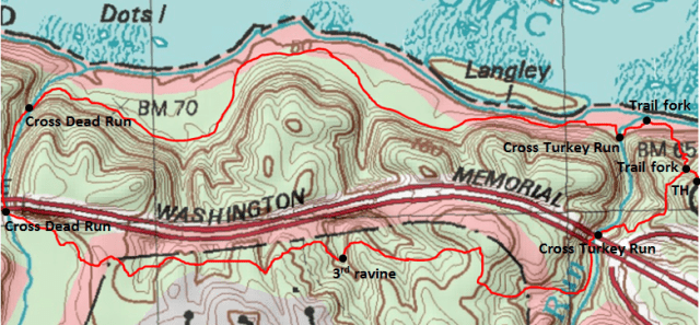 Dead Run Loop trail Turkey Run Park map
