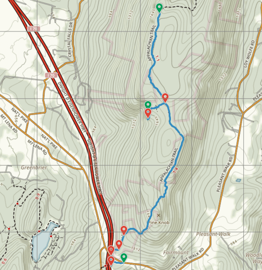 Annapolis Rocks and Black Rock trail map Appalachian Trail South Mountain Maryland hike
