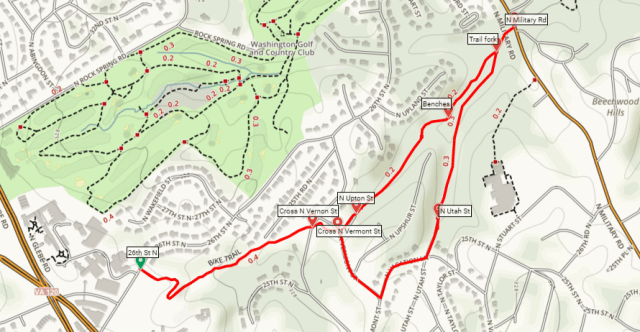 Zachary Taylor Trail Zachary Taylor Park Arlington Virginia map