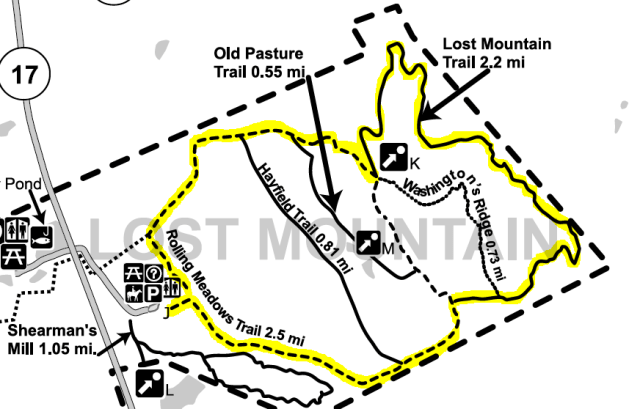 Lost Mountain Trail map Sky Meadows State Park