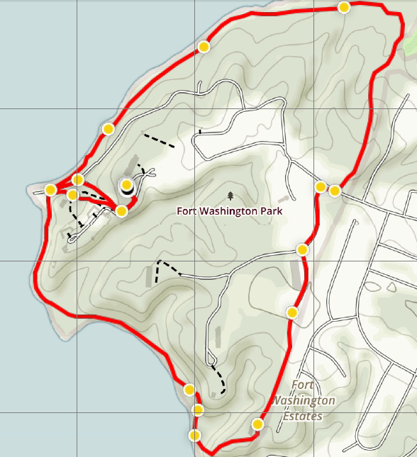 Fort Washington Loop trail map