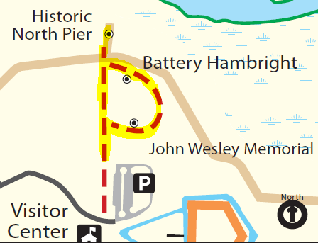 North Pier Trail map Fort Pulaski