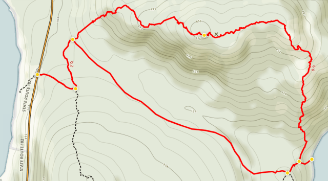 Acadia Mountain Trail loop hike map