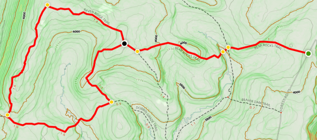 Dolly Sods North Bear Rocks trail map
