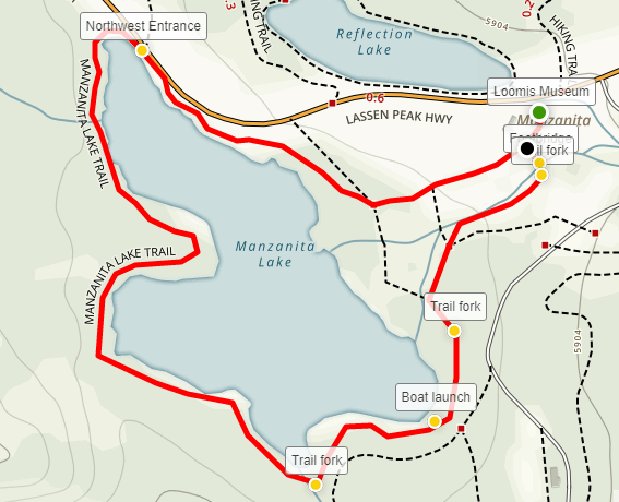 Manzanita Lake Trail map Lassen
