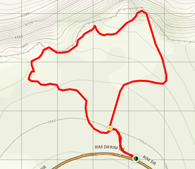 Sun Notch Trail Crater Lake hike map