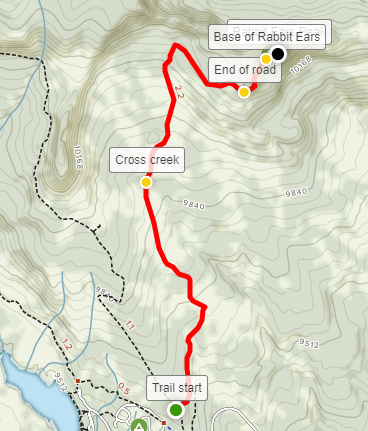 Rabbit Ears Peak Trail hike map PDF
