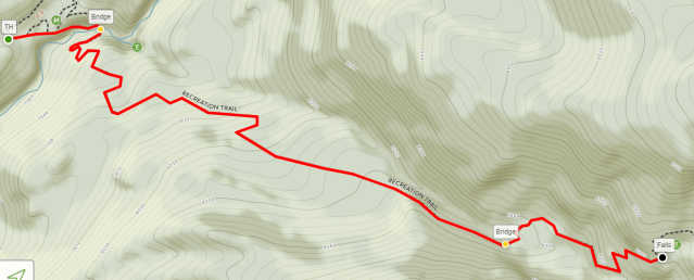 Upper Fish Creek Falls trail map Routt National Forest