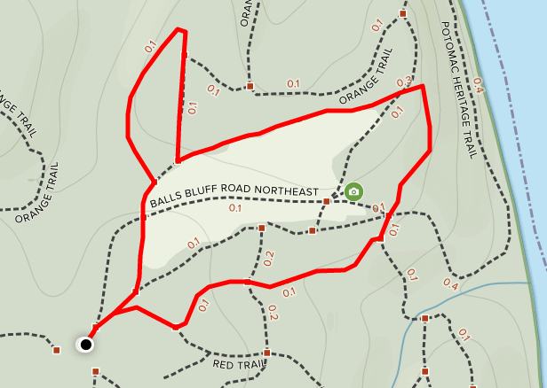 Balls Bluff Battlefield Interpretive Trail map