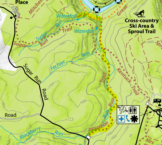 Jonathan Run Trail Ohiopyle State Park map