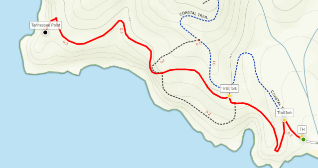 Coastal Trail to Tennessee Point map Marin Headlands