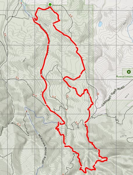 Falls Trail Loop Mount Diablo trail map